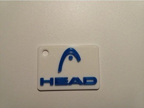 logotipo de la cabeza llaveros 3d esquí el tenis 3d print model - Mito3D