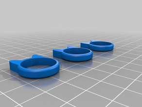 cat ring 55 3x rings 3d print model - Mito3D