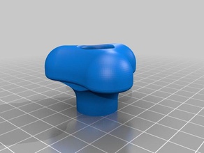 my customized smooth curvy star knob 4 parts 3d print model - Mito3D