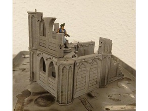 modular snap-fit gothic ruins games cathedral dnd nsfw snapfit wargame terrain wh40k 3d print model - Mito3D
