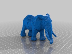 voxel elefante 3d stampa 3d print model - Mito3D