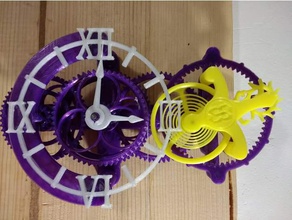 eb tourbillion clock mechanical toys clockwork escapement gears toy tourbillon 3d print model - Mito3D