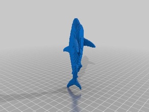 voxel grand requin blanc sculptures 3d print model - Mito3D