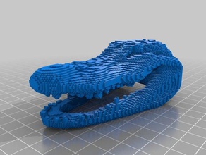 voxel jacaré cabeça esculturas 3d print model - Mito3D