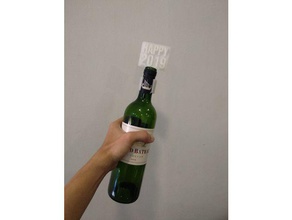 happy 2019 wine bottle topper kitchen dining 3d print model - Mito3D