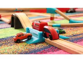 train crossing wooden rails 3d printing 3d print model - Mito3D