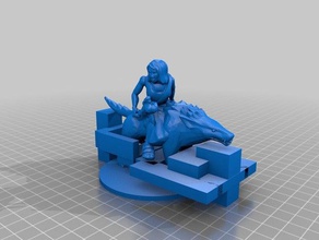 warg riding girl toy game accessories dnd miniature rpg 3d print model - Mito3D
