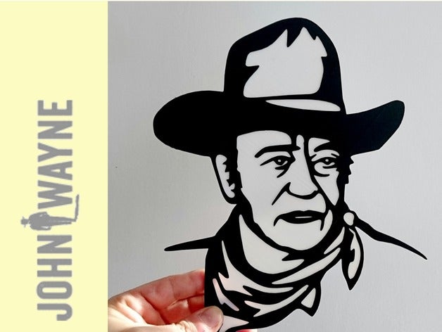 placa de john wayne art 3dlito logo multicolore pochoir 3D print model - Mito3D