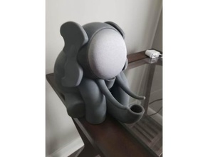 google home mini elephant audio decoration speaker mount 3d print model - Mito3D