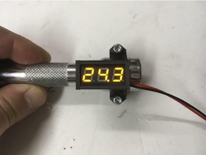 mini-voltmeter an Fahrgestell 22mm Fahrrad-Roller-LENKER diy Fahrrad - Kabine LENKER-Halterung led-voltmeter 3d print model - Mito3D
