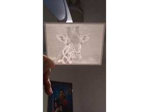 giraffe lithophane art 3d print model - Mito3D