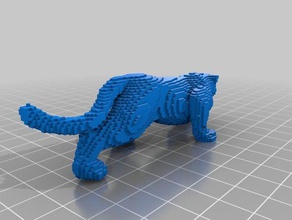 voxel jaguar Skulpturen 3d print model - Mito3D