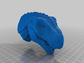 voxel velociraptor sculture 3d print model - Mito3D
