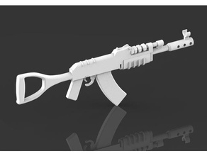 ferrugens rifle de assalto adereços ak47 jogo 3d print model - Mito3D