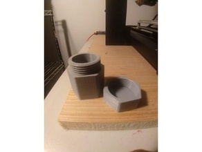 hexagonal tornillo de la tapa del envase los contenedores jack rosca hilos 3d print model - Mito3D