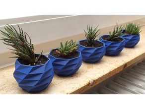 low poly octagonal planter remix outdoor garden cactus pot inside nsfw planters 3d print model - Mito3D