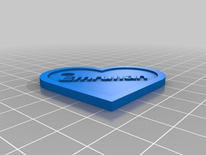 my customized heart name gift tag decor 3d print model - Mito3D