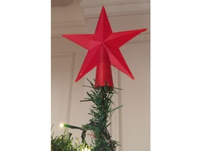 christmas tree star topper print one go incl supports decor nsfw 3d print model - Mito3D