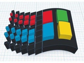 logo di windows 95 colore sollevato i segni loghi microsoft 3d print model - Mito3D