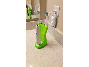 toothbrush holder bathroom cable management cord 3d print model - Mito3D