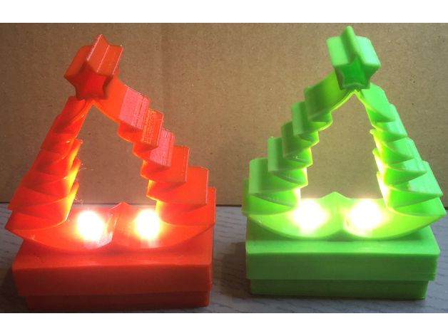 illuminated openscad christmas tree decor battery led nsfw 3D print model - Mito3D