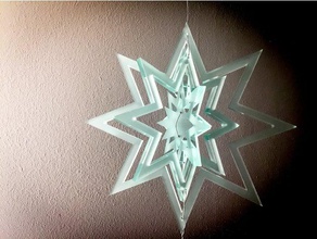 christmas star decor acrylic decoration ornament tree lasercut laser cut plexiglass 3d print model - Mito3D