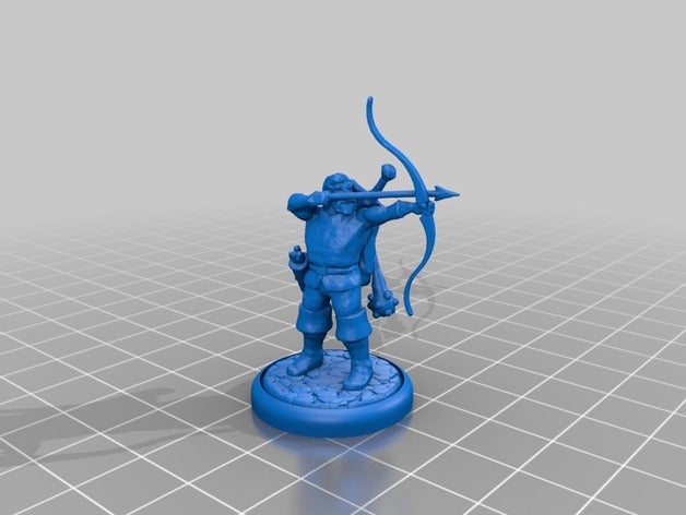 human archer fixed toys games 28mm 28mmscale bow dnd miniature pathfinder tabletop gaming wargame wargaming 3D print model - Mito3D