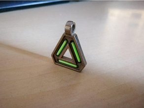 tritium Dreieck Halskette Schmuck 3d print model - Mito3D
