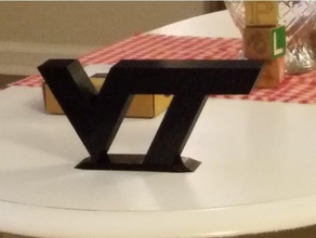 vt desk top display signs logos virginia tech logo 3d print model - Mito3D