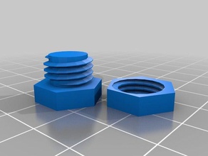 küçük cıvata nutt araçlar vida iş parçacığı 3d print model - Mito3D