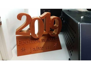 silvester 2019 frohes neues jahr signos logotipos 3d print model - Mito3D