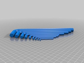 métrica hexagonal llaves allen mano herramientas 3d print model - Mito3D