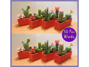 3d kalem kaktüsler succulents dekor bitki okul öğretici yazıcı baskı 3d print model - Mito3D