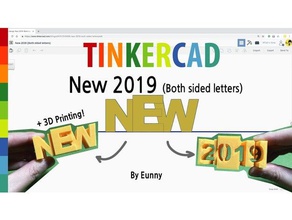 new 2019 both sided letters art eunny illusion madewithtinkercad year 3d print model - Mito3D