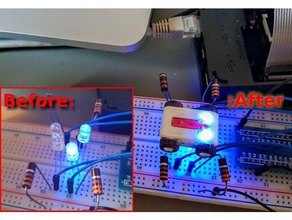 robot shaped led holder hobby arduino breadboard leds ledstripe raspberry pi rpi 3d print model - Mito3D