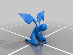 anjo morto criaturas o personagem de morte a figura frsky garota céu asas 3d print model - Mito3D