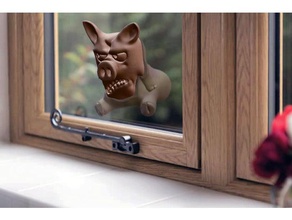 angry pig window decoration art 3d printer slash animal artistic cool customized decorative easy game games home decor openscad piggy sculpture tinkercad toy windows 3d print model - Mito3D