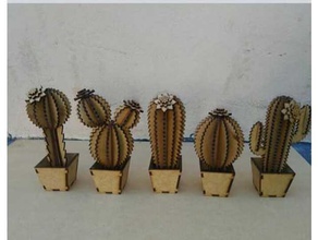 cactus 3d printed lasercut construction toys impresos cup planter 3d print model - Mito3D