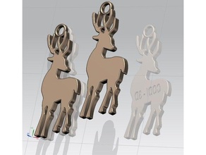 renna natalizia ciondolo portachiavi renne di natale moda addobbo natalizio codi codi-3d codi3d stebo 3d print model - Mito3D