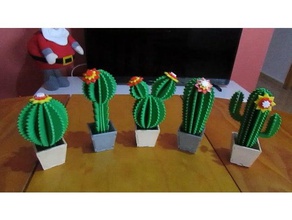 cactus imprimé en 3d lasercut la construction les jouets impresos impression coupe planteur imprimir 3d print model - Mito3D