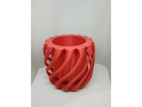uçan fincan saksı ev sanat kırmızı spiral 3d print model - Mito3D