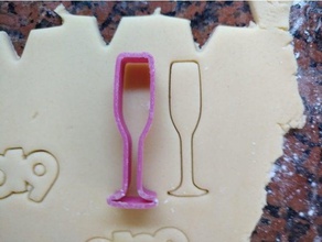 şampanya kadehi kurabiye kalıbı yeni yıl mutfak yemek cookiecutter 3d print model - Mito3D