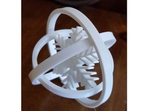 triple ring snowflake ornament decor christmas ornaments xmas tree 3d print model - Mito3D