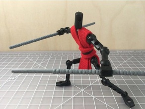 4 mm kavrama dövüş sanatları personel modibot inşaat oyuncaklar aksiyon figürü karakter sınıf diy modüler poz verebiliyor stopmotion hikaye 3d print model - Mito3D