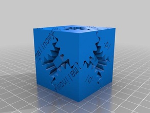 malinowy cube gear interactive art customized 3d print model - Mito3D