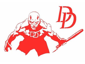 dare devil stencil 2d art daredevil marvel 3d print model - Mito3D