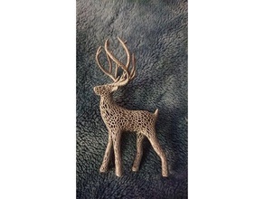 deer small 12mm voronoi animals reindeer christmas 3d print model - Mito3D