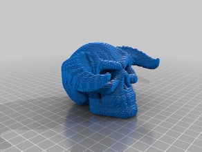 voxel démon crâne sculptures 3d print model - Mito3D