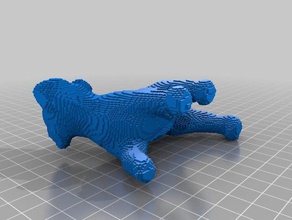 voxel dog sculptures 3d print model - Mito3D