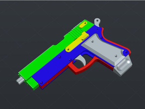 blowback rubber band gun mechanical toys 3d print model - Mito3D
